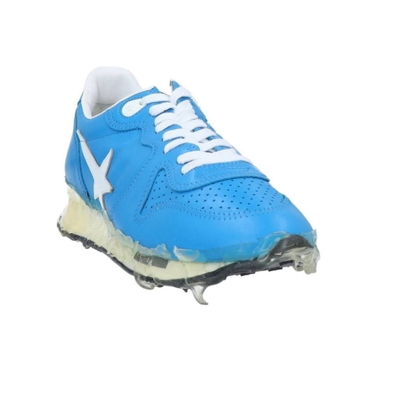 Golden Goose Running Blue Azure Lace Up Leather Sneakers Size 39 - Picture 4 of 13